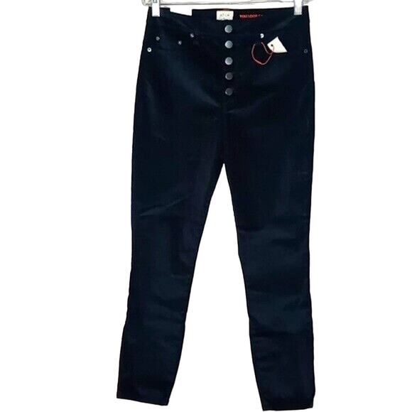AO.LA by Alice + Olivia Black Velvet High Rise Skinny Pants - 30 - Picture 2 of 10
